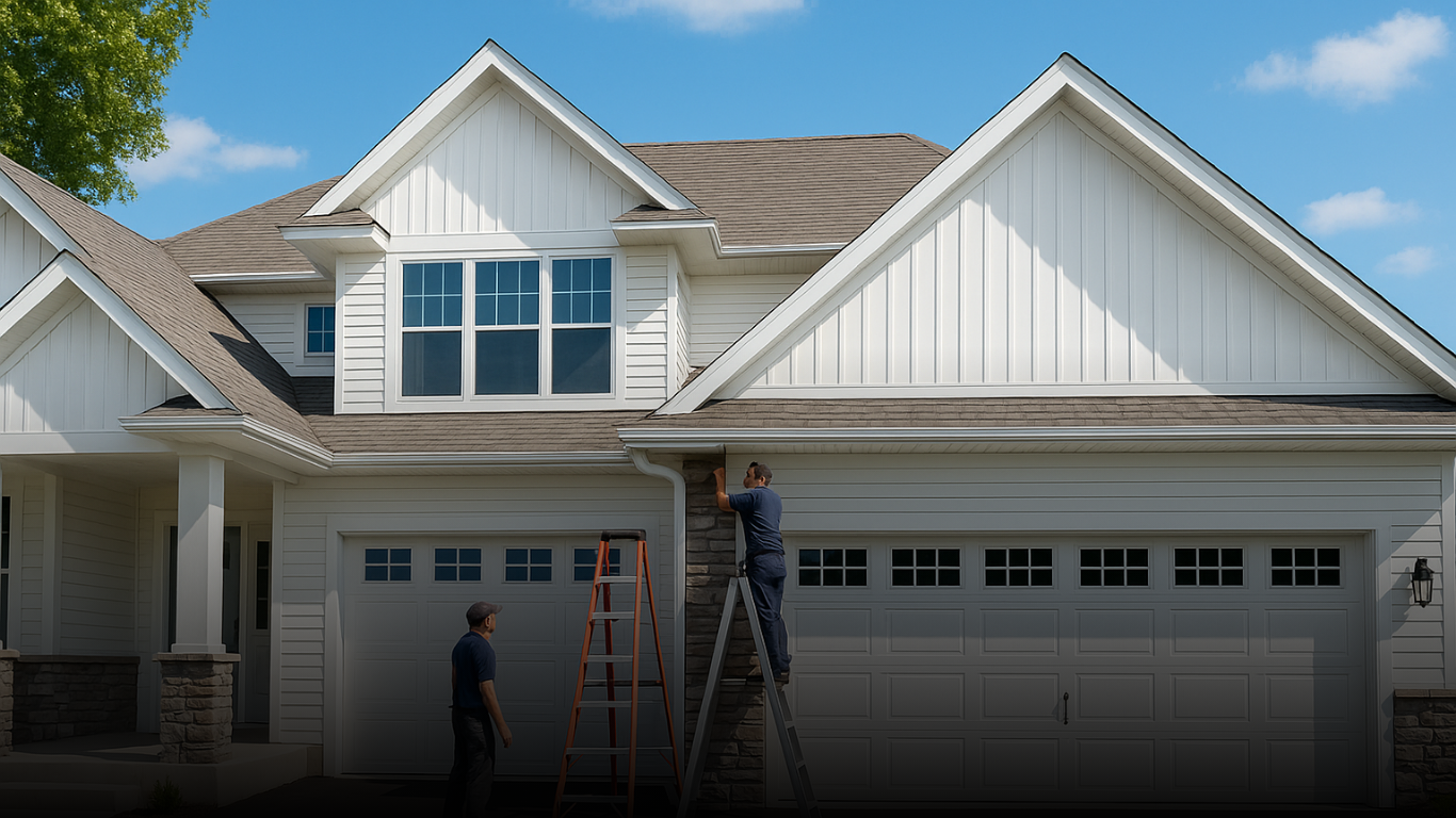 Prestige seamless gutter project installation view