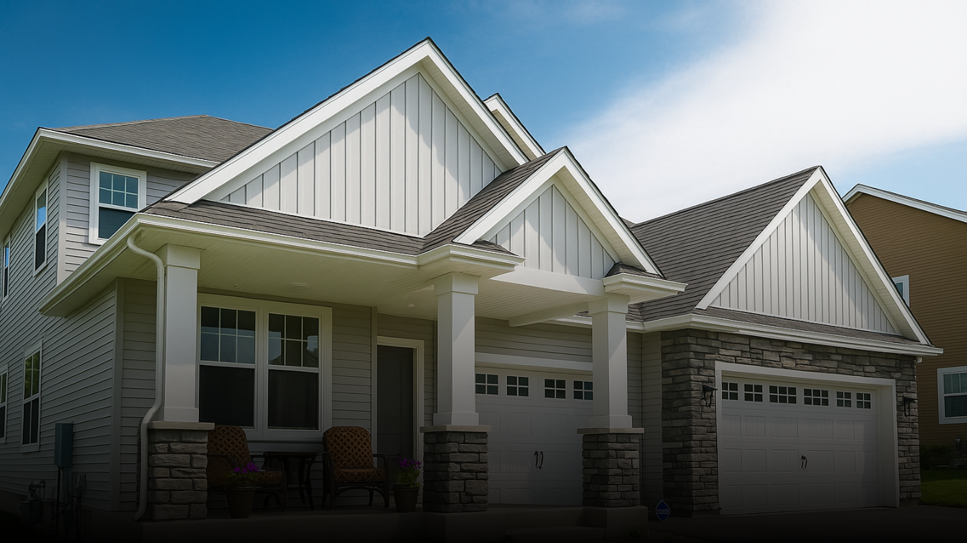 Finished Prestige gutter system on a clean residential exterior